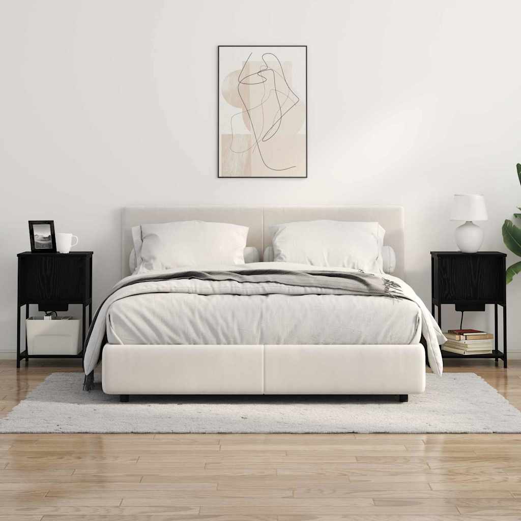 Bedside Cabinet 2 pcs Black oak 38 x 31 x 61 cm Engineered wood